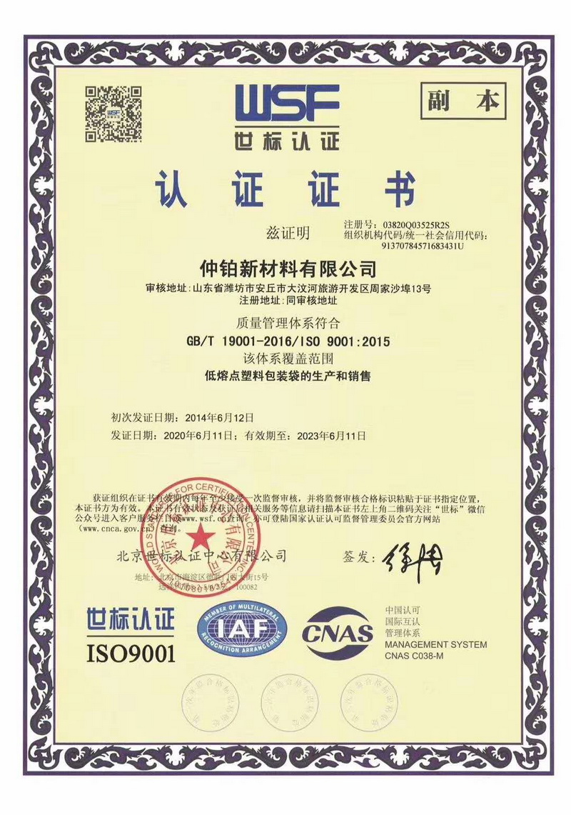 世标认证证书（中文）